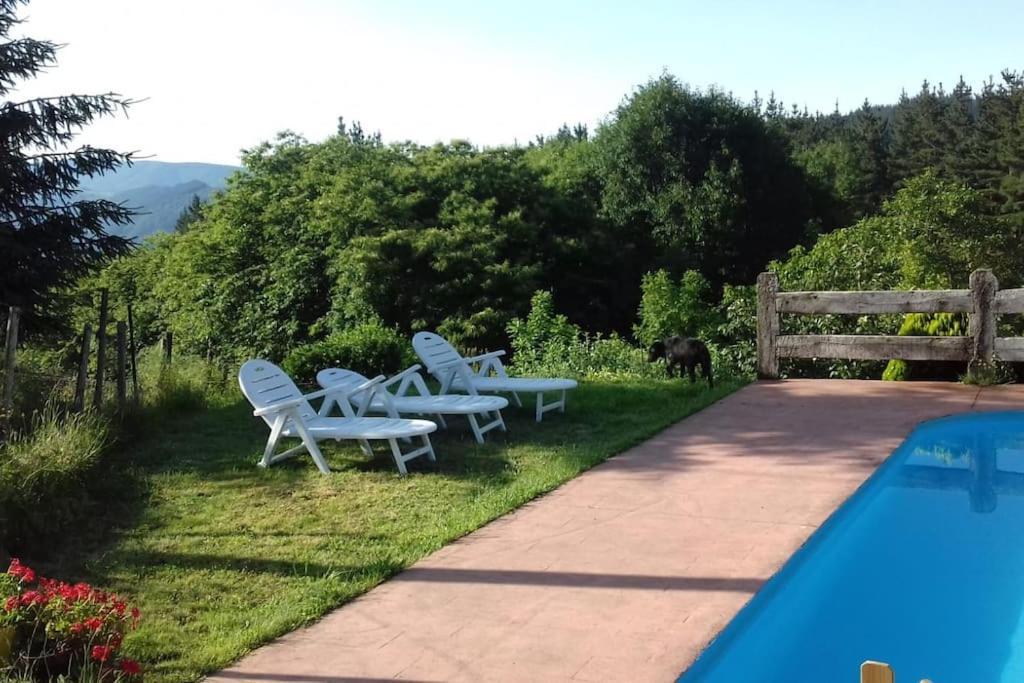 Caserio Vasco Con Piscina Y Barbacoa Orozko Exterior foto